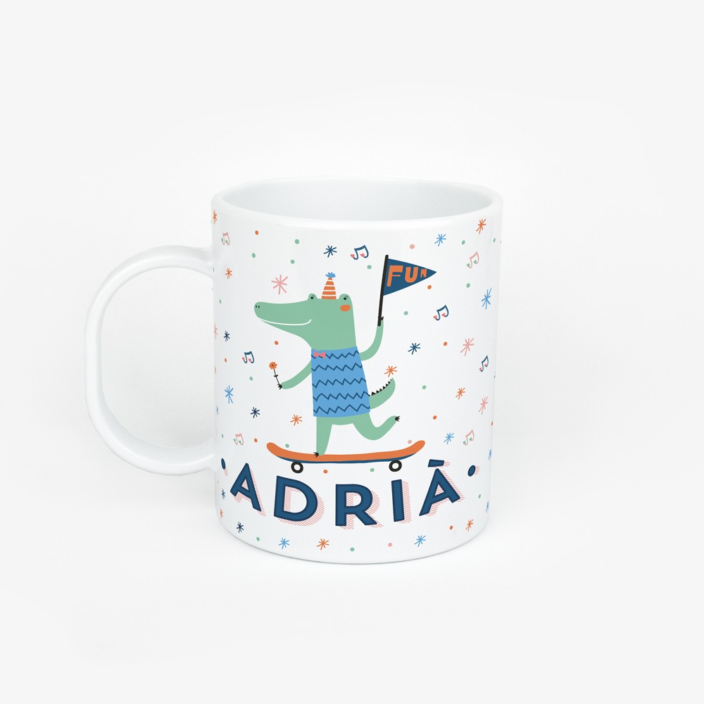 taza plastico personalizada cocodrilo